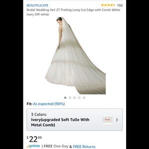 NWOT 2 tier - ivory, cathedral length bridal veil